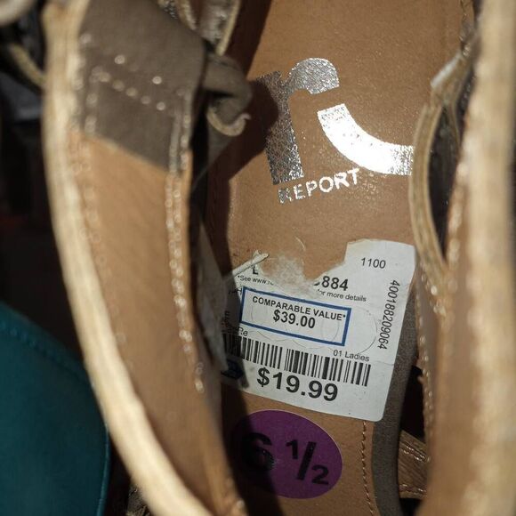 REPORT TAUPE CORRIANDER HEEL SANDALS SZ.6.5 NWT. - Picture 9 of 9